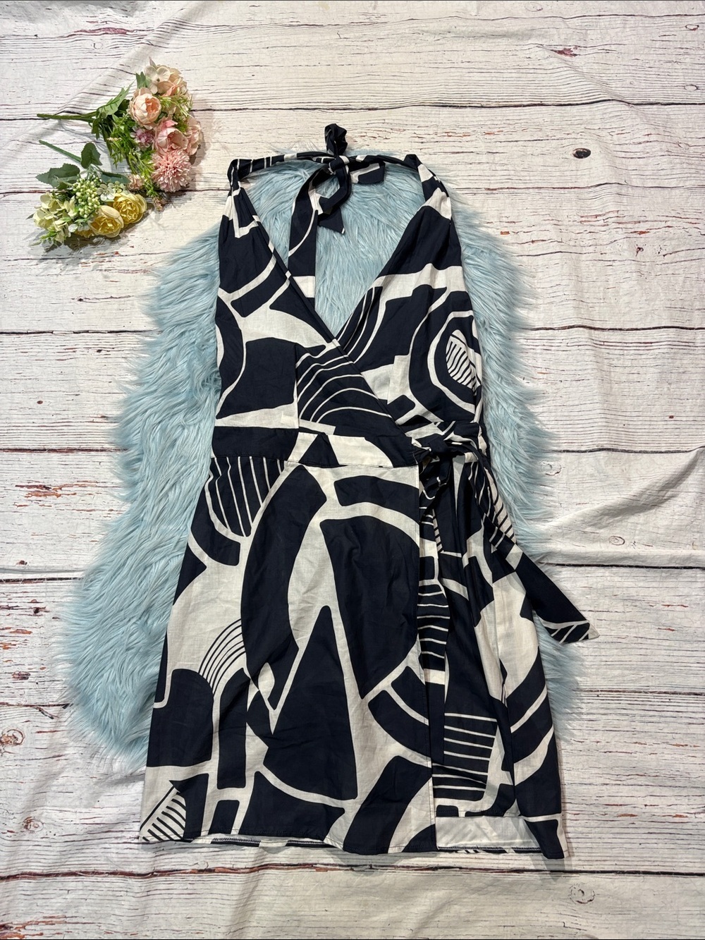 NWT Zara Geometric The Nicole Dress mini cotton halter dress